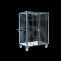 Chariot de Transport Grillagé - 4 Côtés Verrouillable - 1165x785x1720mm - 500kg