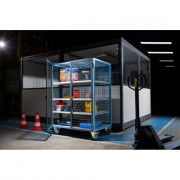 Chariot de Transport Grillagé - 4 Côtés Verrouillable 3 Plateaux - 1165x785x1720mm - 500kg