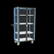 Chariot de Transport Grillagé - 4 Côtés Verrouillable 3 Plateaux - 815x485x1690mm - 250kg