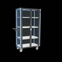 Chariot de Transport Grillagé - 4 Côtés Verrouillable 3 Plateaux - 815x485x1690mm - 250kg