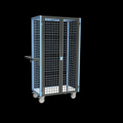 Chariot de Transport Grillagé - 4 Côtés Verrouillable - 815x485x1690mm - 250kg
