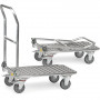 Chariot ESD à dossier rabattable alu - 720x450mm - 200kg