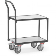 Rouleur de bacs ESD, 2 plateaux et dossier de poussée - 605x408mm - 250kg