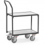 Rouleur de bacs ESD, 2 plateaux et dossier de poussée - 605x408mm - 250kg