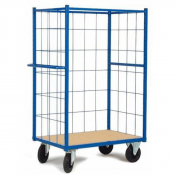 Chariot à 2 étagères et 3 côtés mailles