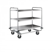 Desserte Inox 18/10e - 3 Plateaux - 1000x600mm - H.1010mm - 200kg