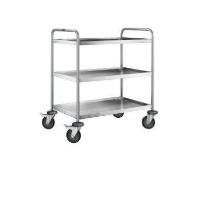 Desserte Inox 18/10e - 3 Plateaux - 800x500mm - H.950mm - 120kg