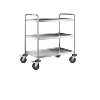 Desserte Inox 18/10e - 3 Plateaux - 800x500mm - H.950mm - 120kg