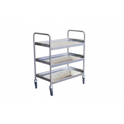Desserte Inox 18/10e - 3 Plateaux - 835x435mm - H.1030mm - 300kg