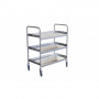 Desserte Inox 18/10e - 3 Plateaux - 835x435mm - H.1030mm - 300kg