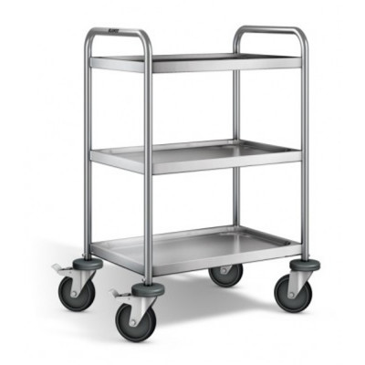 Desserte Inox 304 L - 3 Plateaux - 600x400mm - H.950mm - 120kg