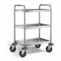 Desserte Inox 304 L - 3 Plateaux - 600x400mm - H.950mm - 120kg