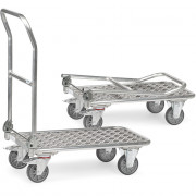 Chariot à dossier rabattable alu - 720x450mm - 200kg