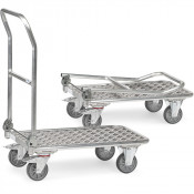 Chariot à dossier rabattable alu Fetra - Léger et pratique