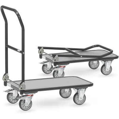 Chariot à dossier rabattable en acier - 720x450mm - 250kg