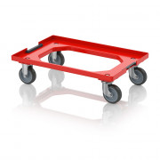 Socle rouleur pour bacs Euro – Dimensions 61,6 x 41,6 x 17,2 cm – Châssis ABS – 2 roues pivotantes,