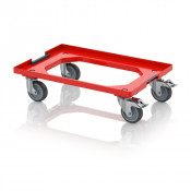 Socle rouleur pour bacs Euro – Dimensions 61,6 x 41,6 x 17,2 cm – Châssis ABS – 2 roues pivotantes,