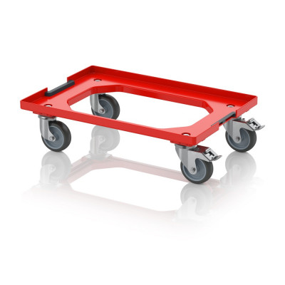 Socle rouleur pour bacs Euro – Dimensions 61,6 x 41,6 x 17,2 cm – Châssis ABS – 2 roues pivotantes,