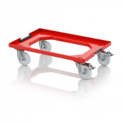 Socle rouleur pour bacs Euro – Dimensions 61,6 x 41,6 x 17,2 cm – Châssis ABS – 2 roues pivotantes,