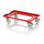 Socle rouleur pour bacs Euro – Dimensions 61,6 x 41,6 x 17,2 cm – Châssis ABS – 2 roues pivotantes,