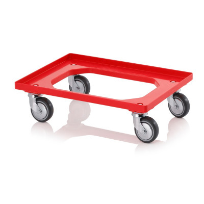 Socle rouleur pour bacs Euro – Dimensions 61,6 x 41,6 x 17,2 cm – Châssis ABS – 4 roues pivotantes a