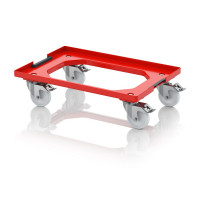Socle rouleur pour bacs Euro – Dimensions 61,6 x 41,6 x 17,2 cm – Châssis ABS – 4 roulettes pivotant