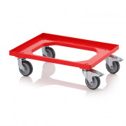 Socle rouleur pour bacs Euro – Dimensions 62 x 42 cm – 2 roues pivotantes, 2 roues pivotantes avec f