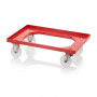 Socle rouleur pour bacs Euro – Dimensions 62 x 42 cm – 2 support en acier inoxidable de roues pivota