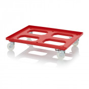 Socle rouleur pour bacs Euro – Dimensions 81,68 x 61,68 x 17,69 cm – 2 roues pivotantes, 2 roues piv