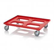 Socle rouleur pour bacs Euro – Dimensions 81,68 x 61,68 x 17,69 cm – 4 roues pivotantes