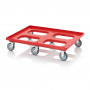Socle rouleur pour bacs Euro – Dimensions 81,68 x 61,68 x 17,69 cm – 4 roulettes pivotantes, 2 roule