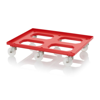 Socle rouleur pour bacs Euro – Dimensions 81,68 x 61,68 x 17,69 cm – 6 roulettes pivotantes
