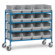 Chariot Porte-Bacs 4 Plateaux - 1250x470mm - 250kg