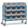 Chariot Porte-Bacs 4 Plateaux - 1250x470mm - 250kg