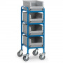 Chariot Porte-Bacs 4 Plateaux - 320x470mm - 250kg