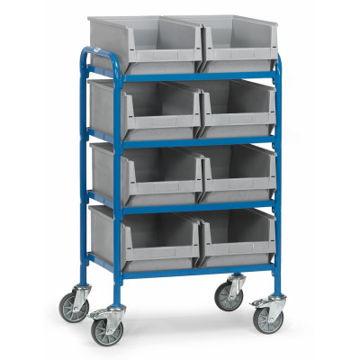 Chariot Porte-Bacs 4 Plateaux - 630x470mm - 250kg