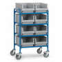 Chariot Porte-Bacs 4 Plateaux - 630x470mm - 250kg