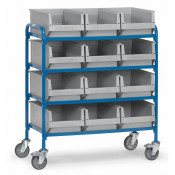 Chariot Porte-Bacs 4 Plateaux - 940x470mm - 250kg