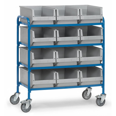 Chariot Porte-Bacs 4 Plateaux - 940x470mm - 250kg