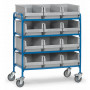 Chariot Porte-Bacs 4 Plateaux - 940x470mm - 250kg