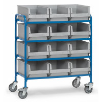 Chariot Porte-Bacs 4 Plateaux - 940x470mm - 250kg