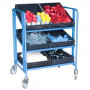 Servante à Bacs 3 Plateaux Inclinables en Tôle - 610x825x1150mm - 200kg