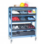 Servante à Bacs 5 Plateaux Inclinables en Tôle - 610x1225x1640mm - 250kg