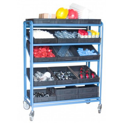 Servante à Bacs 5 Plateaux Inclinables en Tôle - 610x1225x1640mm - 250kg