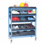 Servante à Bacs 5 Plateaux Inclinables en Tôle - 610x1225x1640mm - 250kg