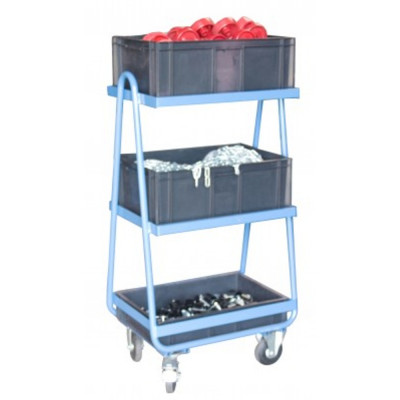 Servante pour Bacs Plastiques 3 Niveaux en Acier - 605x405x1230mm - 200kg