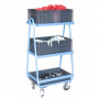 Servante pour Bacs Plastiques 3 Niveaux en Acier - 605x405x1230mm - 200kg