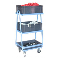 Servante pour Bacs Plastiques 3 Niveaux en Acier - 605x405x1230mm - 200kg Servante pour Bacs Plastiques 3 Niveaux en Acier - 605x405x1230mm - 200kg