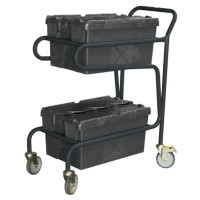 Servante pour Bacs Plastiques en Acier - H.1055mm - 100kg Servante pour Bacs Plastiques en Acier - H.1055mm - 100kg
