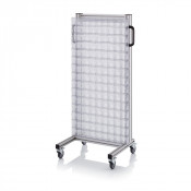 Chariot pour bacs basculants transparents – Dimensions 69 x 45 x 134 cm – Simple face – avec 15 modu